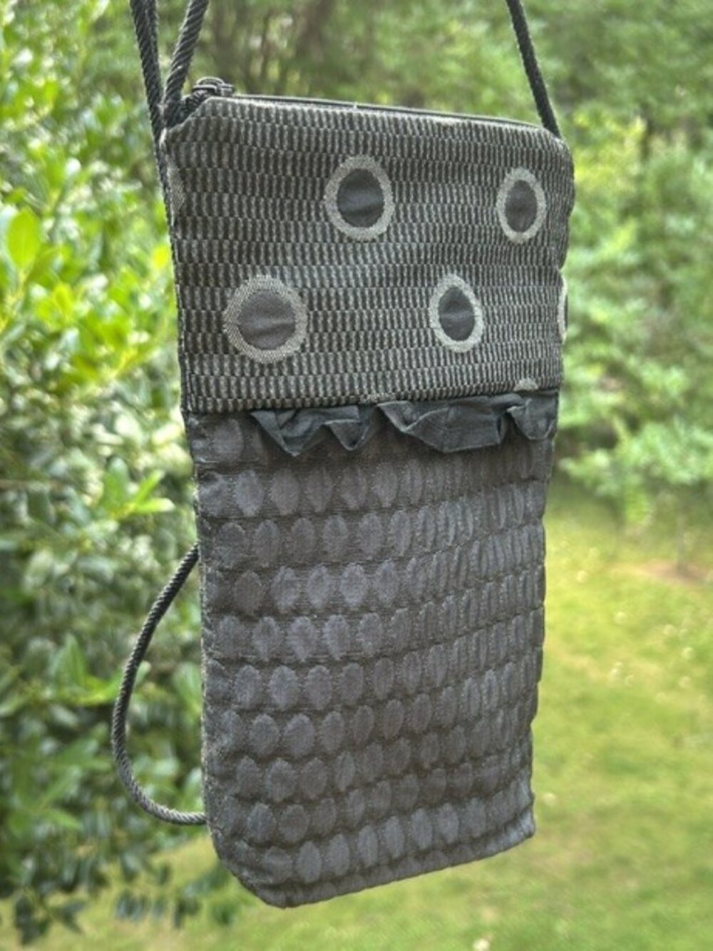 MARUCA Black Textured Patterned Crossbody BAG